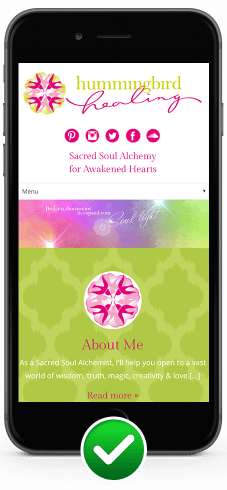 Image for mobile responsive website design for Hummingbird Healing