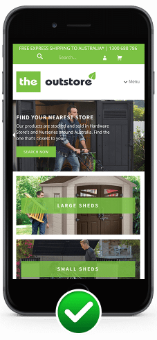 Image for mobile responsive website design for The Out Store