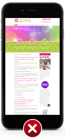 Image for non-mobile responsive website design for Hummingbird Healing