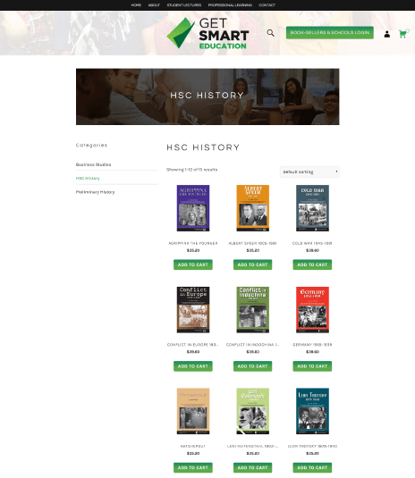 Image of Get Smart Education web page - HSC History