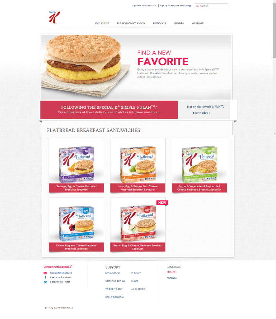 Special K Landing Page