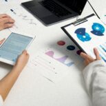 Marketing manager reviewing affordable web design service proposal